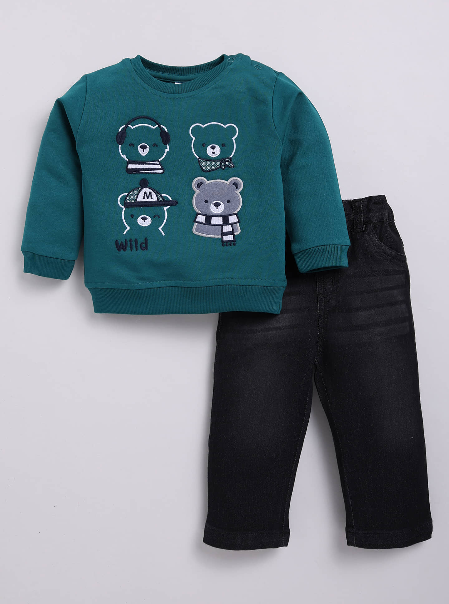 Dollar Pack of 1 Baby Boys Cotton Blend T-Shirt & Pants Set ( Green )
