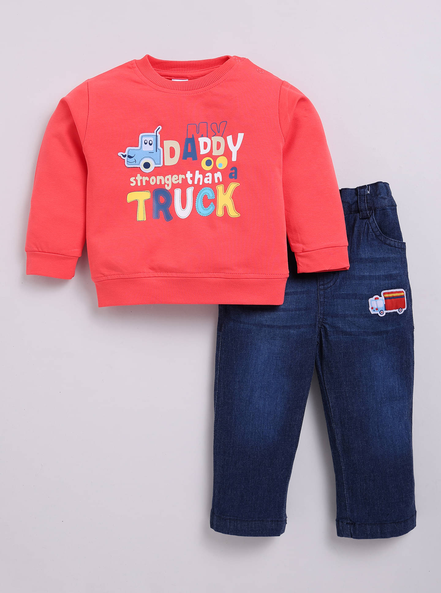 Dollar Pack of 1 Baby Boys Cotton Blend T-Shirt & Pants Set ( Red )     			Dollar Pack of 1 Baby Boys Cotton Blend T-Shirt & Pants Set ( Red )