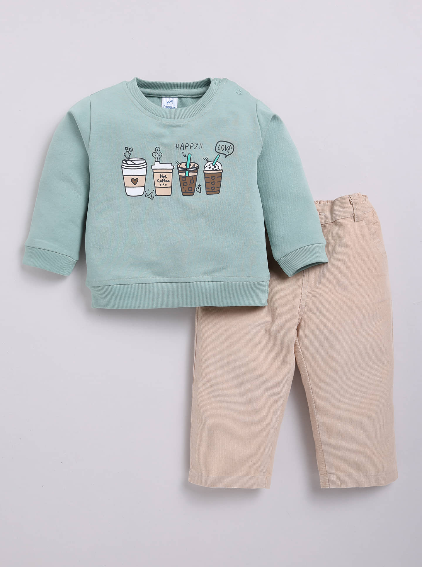 Dollar Pack of 1 Baby Boys Cotton Blend T-Shirt & Pants Set ( Green )
