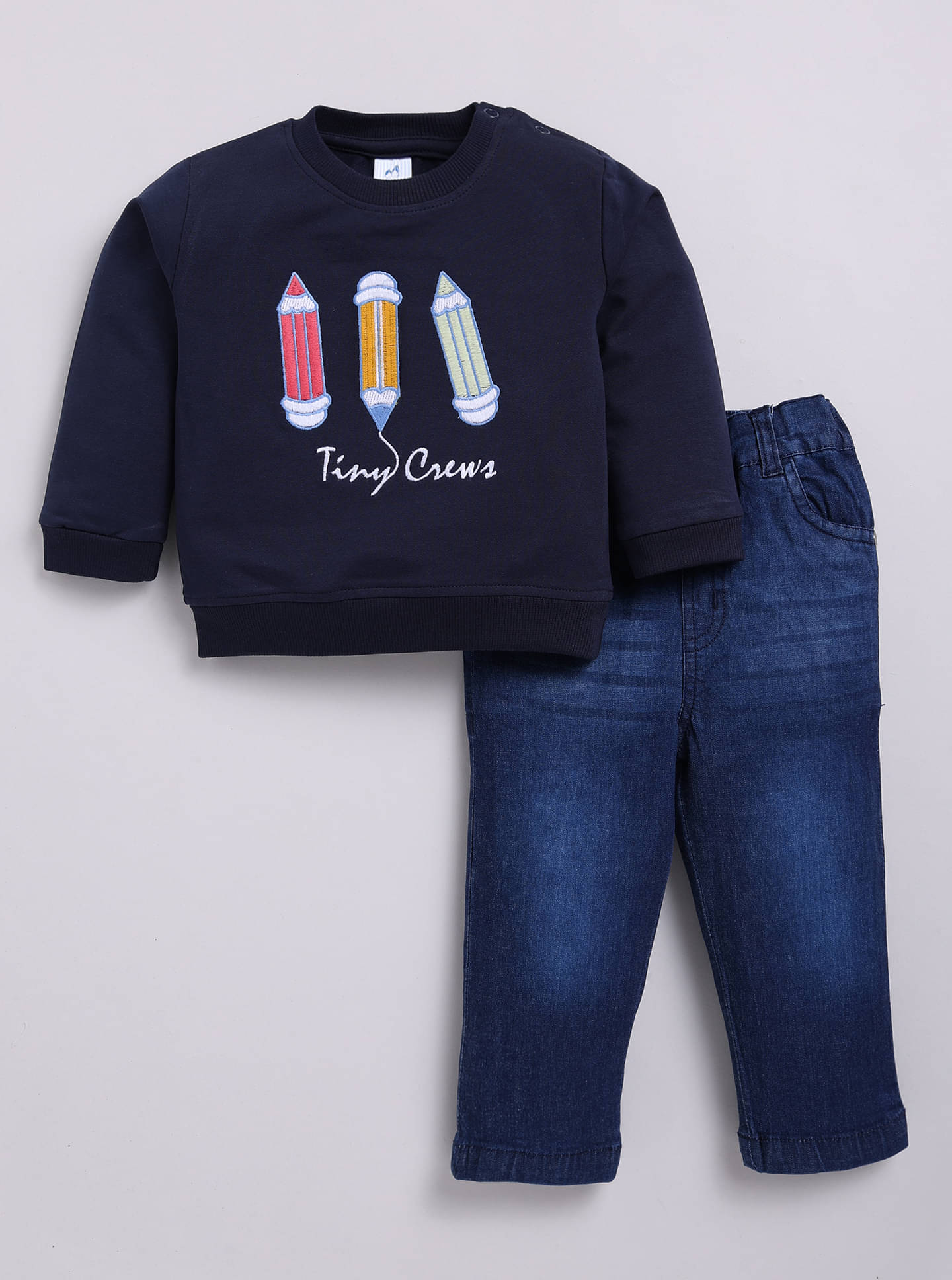     			Dollar Pack of 1 Baby Boys Cotton Blend T-Shirt & Pants Set ( Navy )