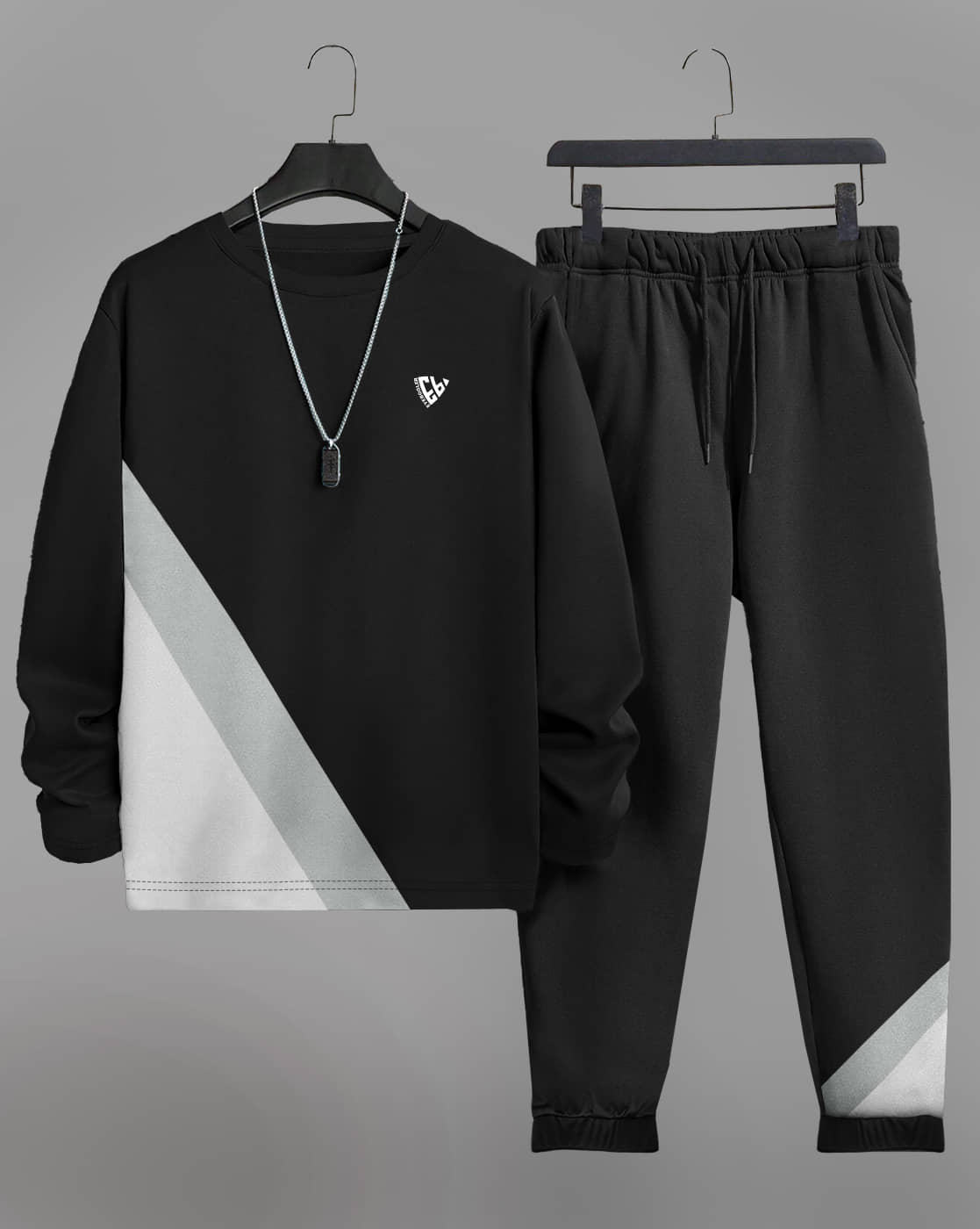 Eyebogler Black Polyester Regular Fit Men's Tracksuit ( Pack of 1 )