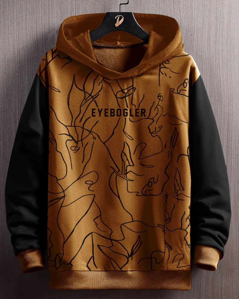 Eyebogler Fleece Hooded Men's Sweatshirt - Mustard ( Pack of 1 )