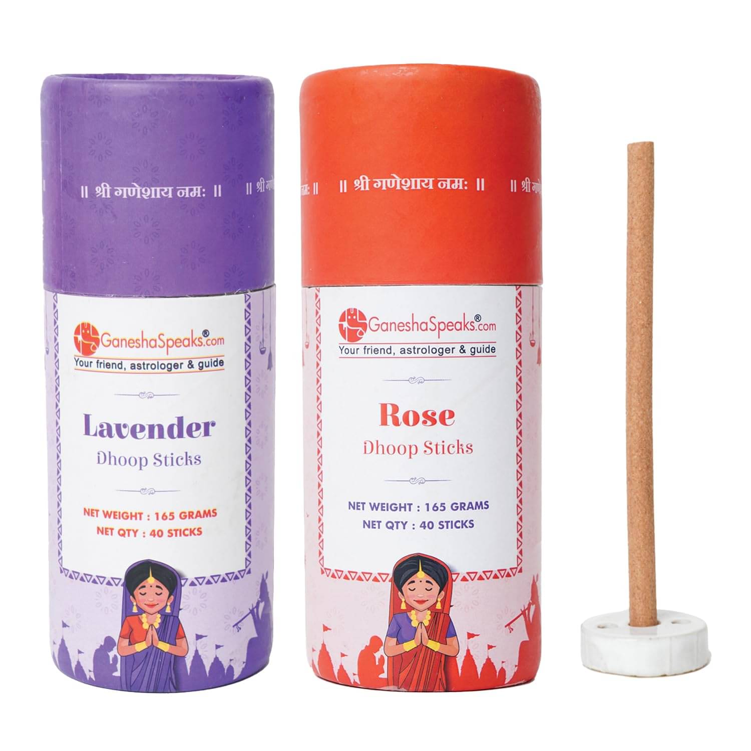     			GaneshaSpeaks.com. Incense Dhoop Sticks Lavender,Rose 370 gm ( Pack of 2 )