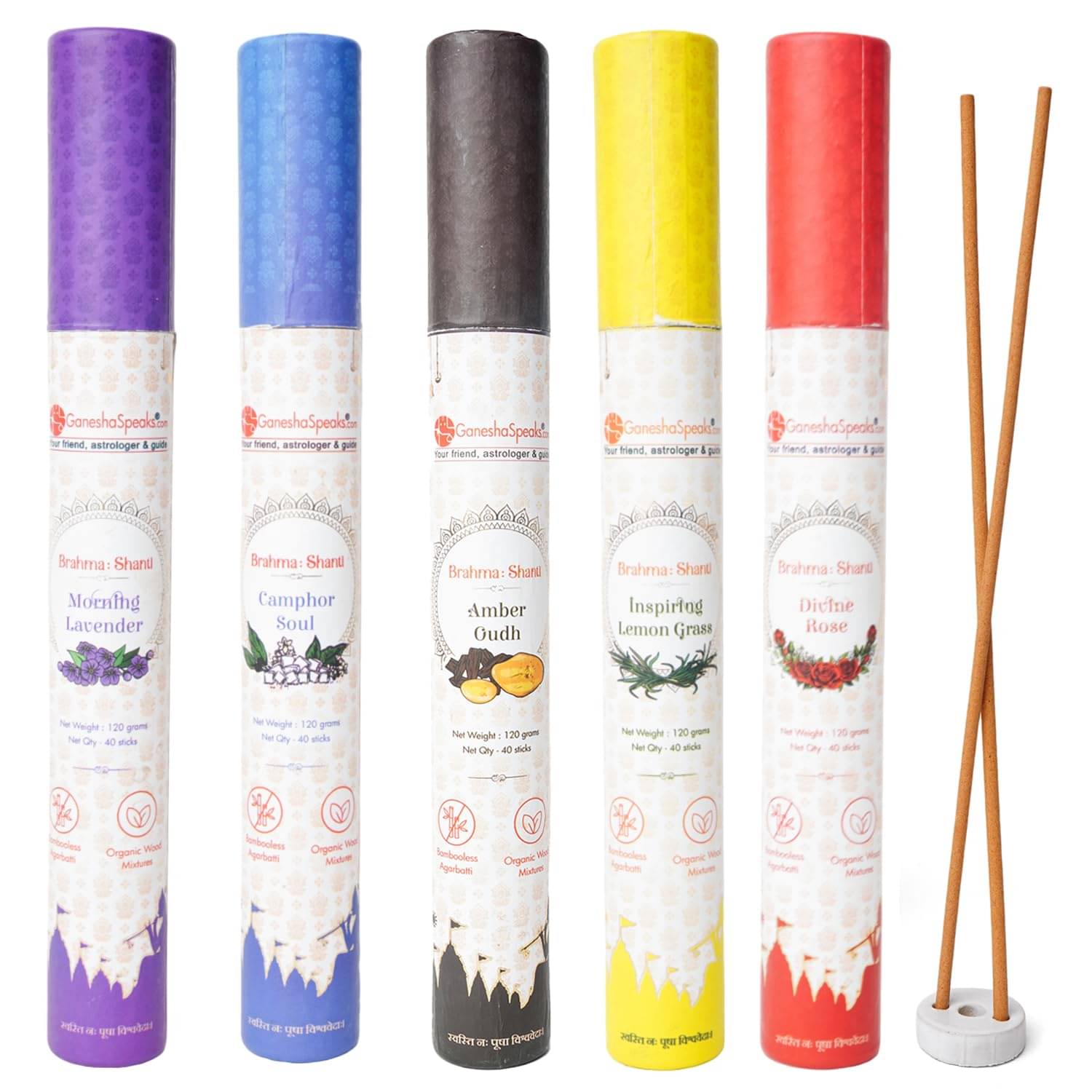 GaneshaSpeaks.com. Incense Stick Lavender,Camphor,Amber,Lemongrass,Rose 600 gm ( Pack of 5 ) GaneshaSpeaks.com. Incense Stick Lavender,Camphor,Amber,Lemongrass,Rose 600 gm ( Pack of 5 )
