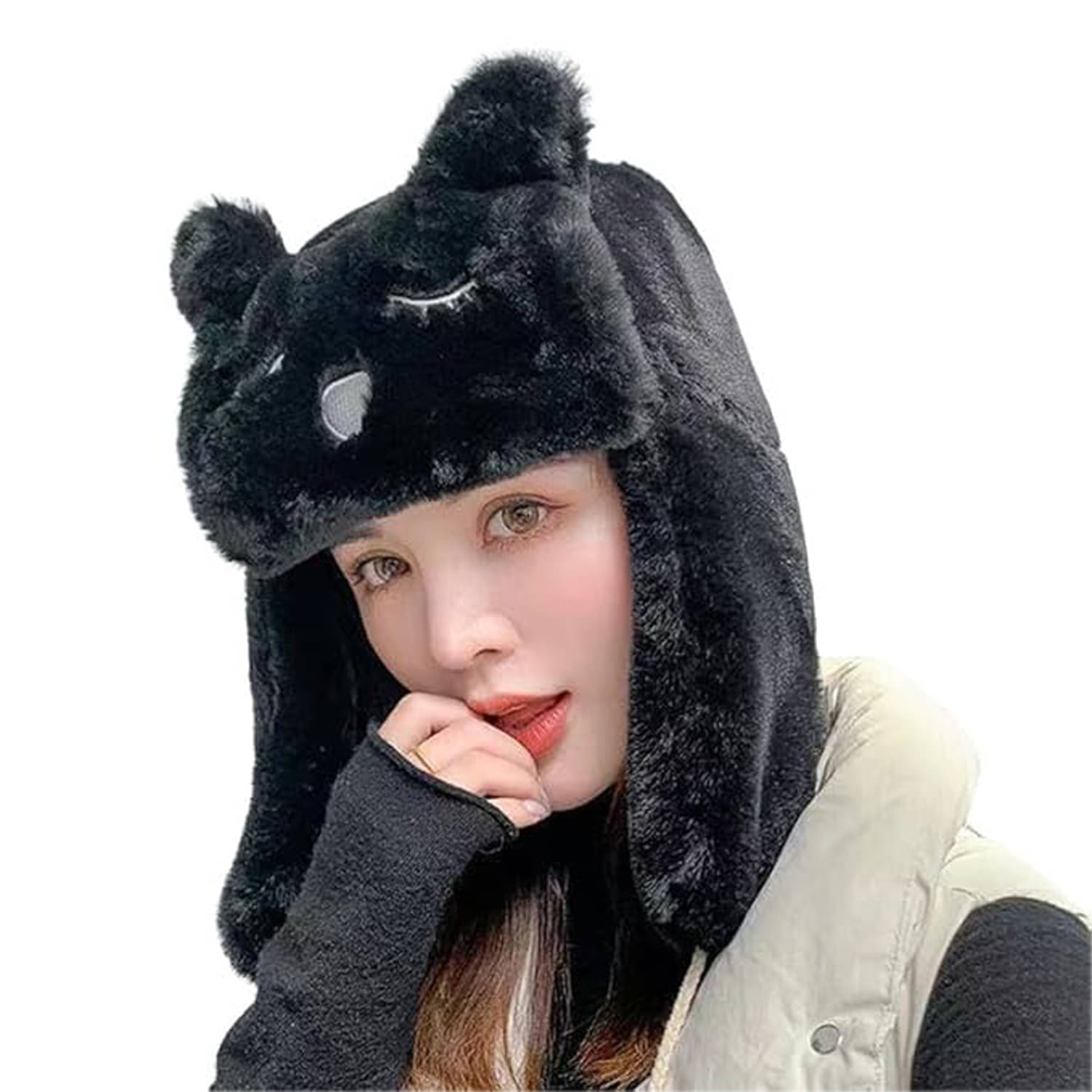     			HF LUMEN Black Fleece Women's Cap ( Pack of 1 )