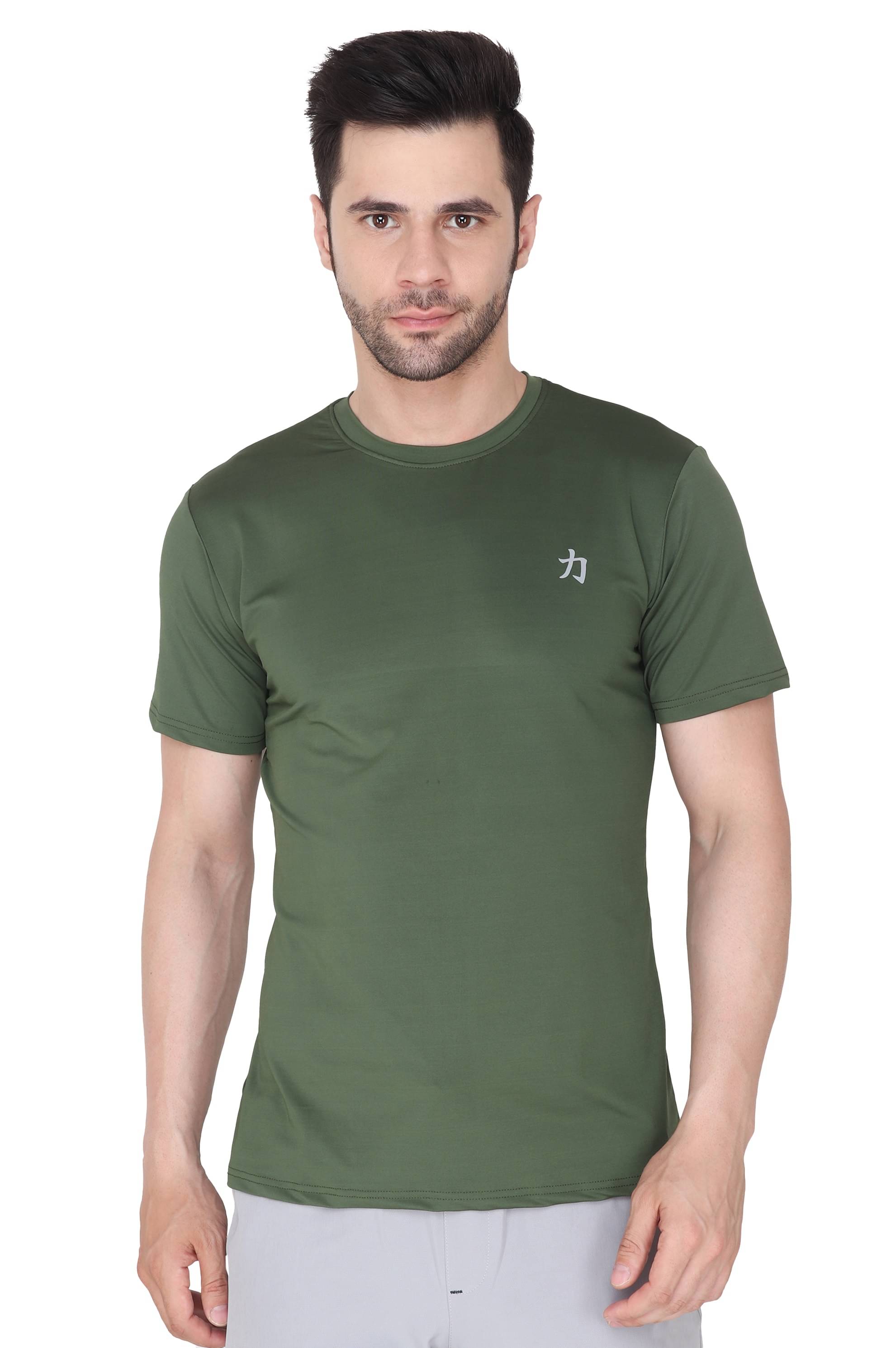 Herculeen Olive Polyester Regular Fit Men's Sports T-Shirt ( Pack of 1 ) Herculeen Olive Polyester Regular Fit Men's Sports T-Shirt ( Pack of 1 )