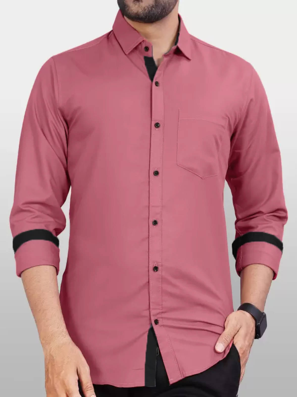 JEEVAAN - THE PERFECT FASHION Cotton Blend Slim Fit Solids Full Sleeves Men's Casual Shirt - Pink ( Pack of 1 ) JEEVAAN - THE PERFECT FASHION Cotton Blend Slim Fit Solids Full Sleeves Men's Casual Shirt - Pink ( Pack of 1 )