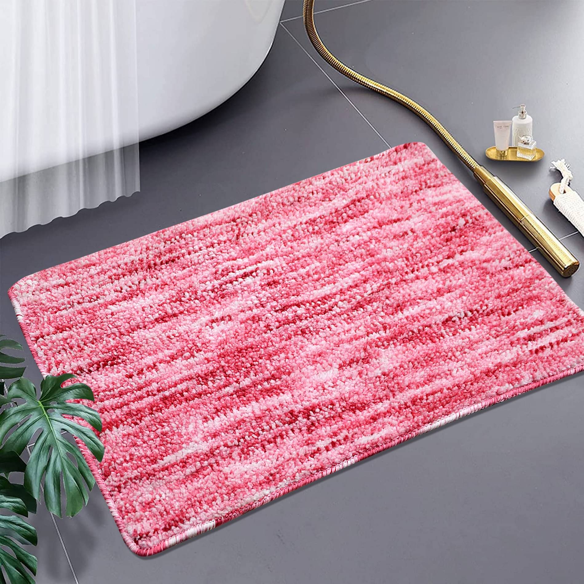 LADLI JEE Anti-skid Microfibre Bath Mat 40x60 cm ( Pack of 2 ) - Pink LADLI JEE Anti-skid Microfibre Bath Mat 40x60 cm ( Pack of 2 ) - Pink