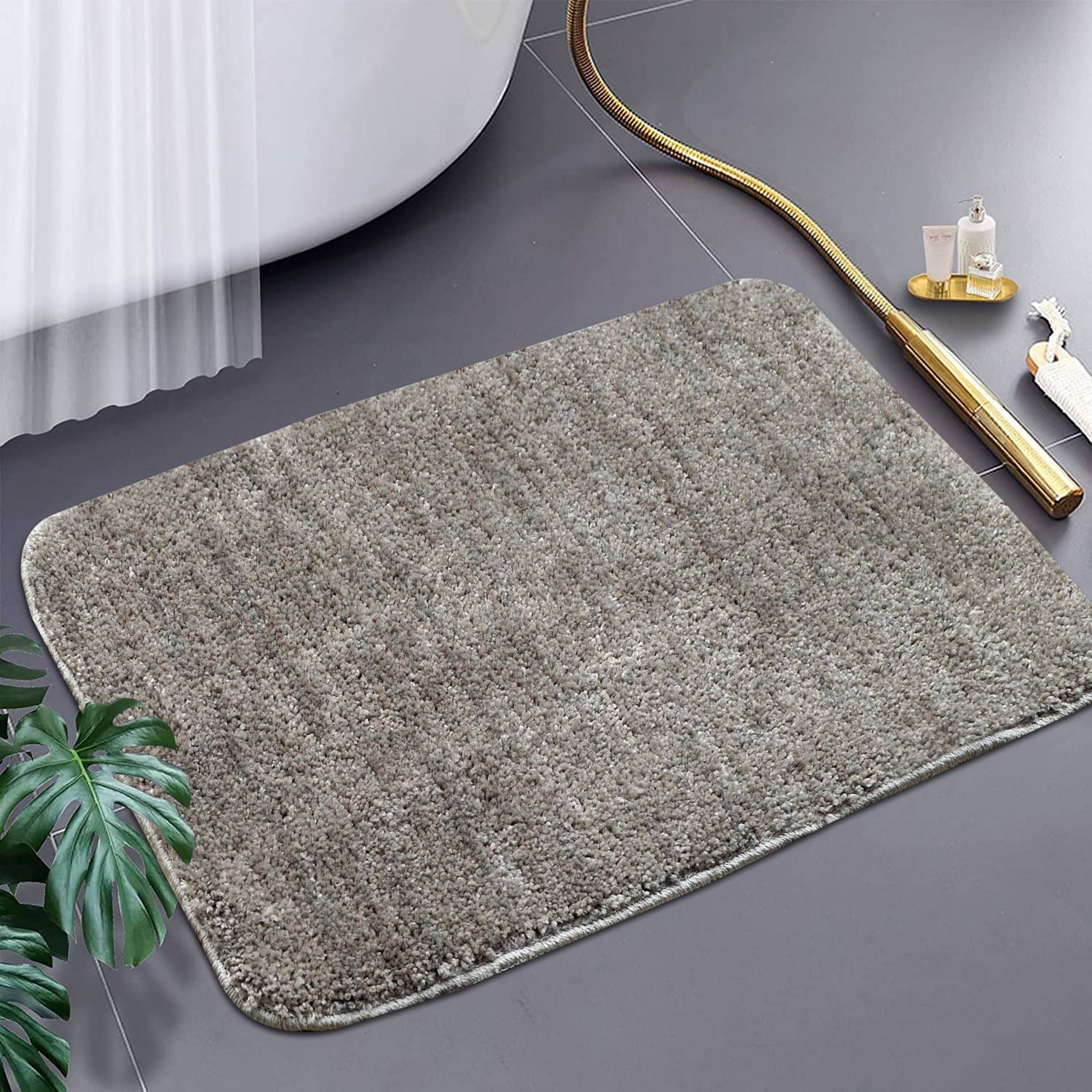LADLI JEE Anti-skid Microfibre Bath Mat 40x60 cm ( Pack of 2 ) - Silver LADLI JEE Anti-skid Microfibre Bath Mat 40x60 cm ( Pack of 2 ) - Silver