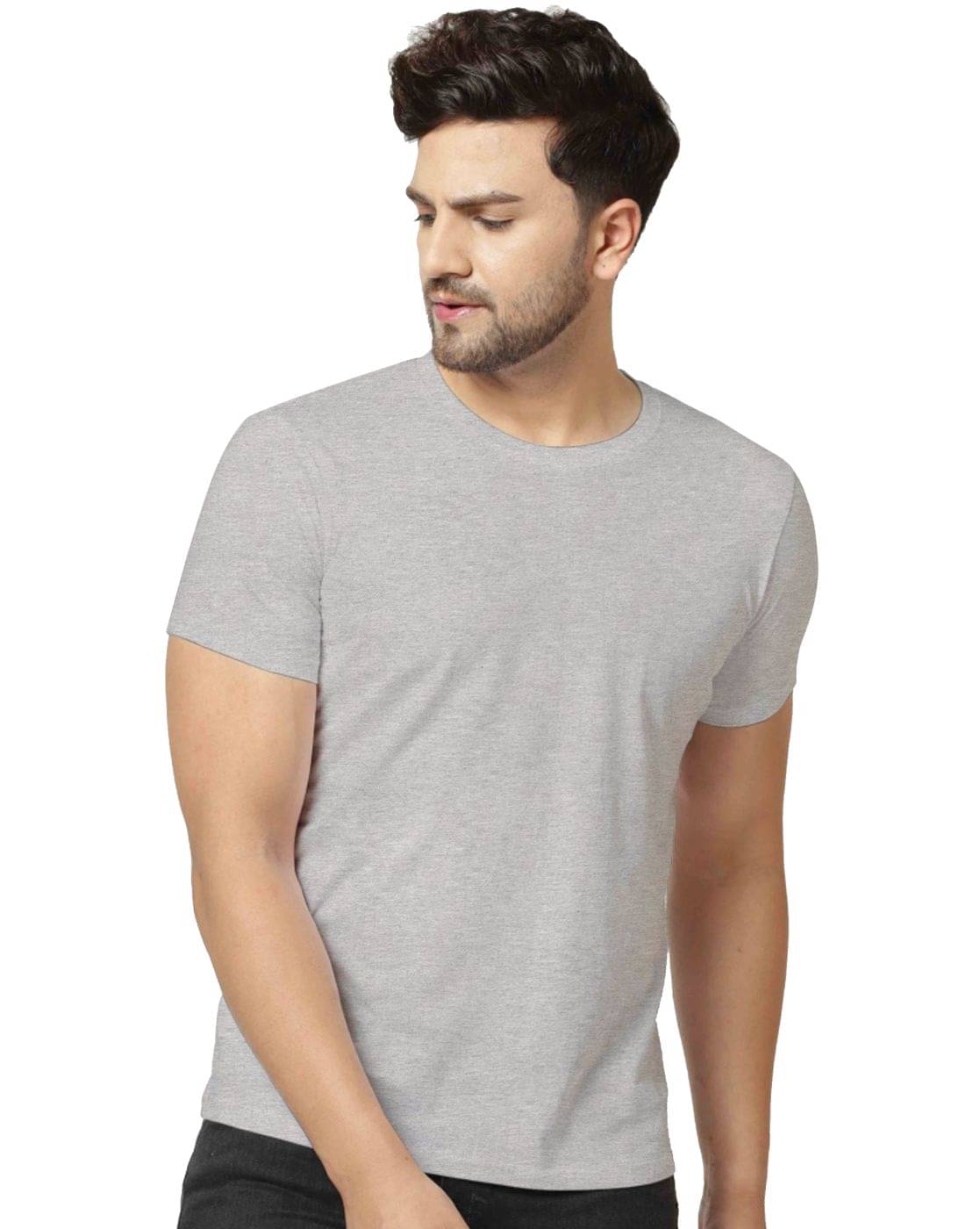     			LONDON HILLS Pack of 1 Cotton Blend Regular Fit Men's T-Shirt ( Grey Melange )