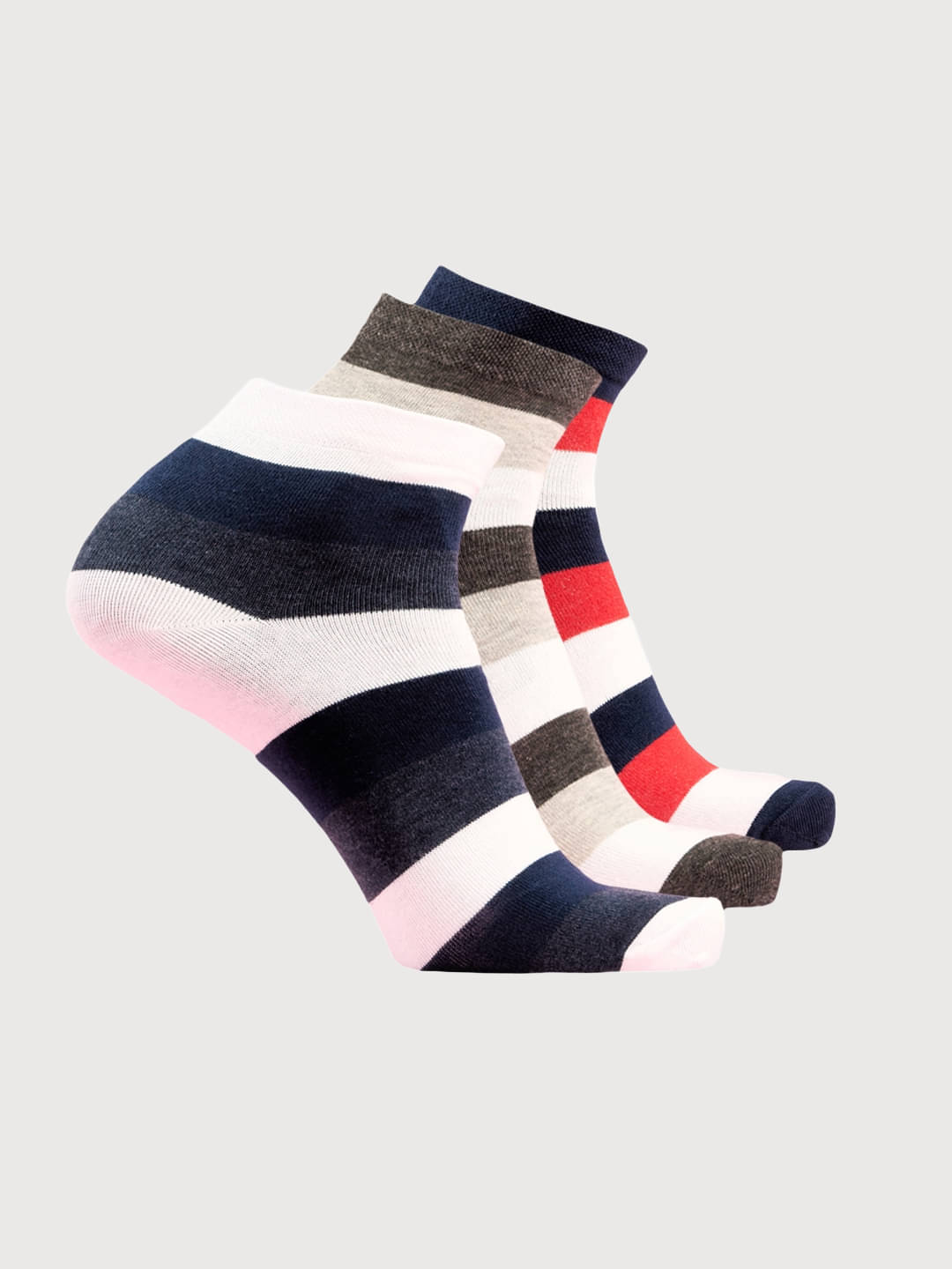     			LUX MOZZE Pack of 3 Men's Cotton Blend Ankle Length Socks ( Multicolor 6 )