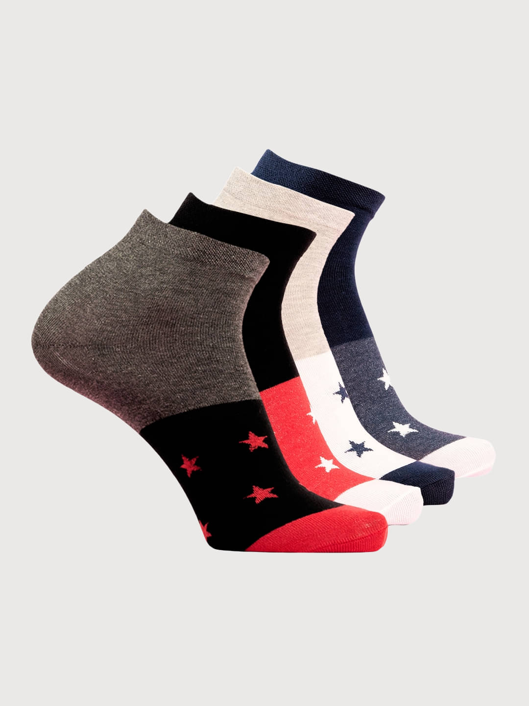     			LUX MOZZE Pack of 4 Men's Cotton Blend Ankle Length Socks ( Multicolor 1 )