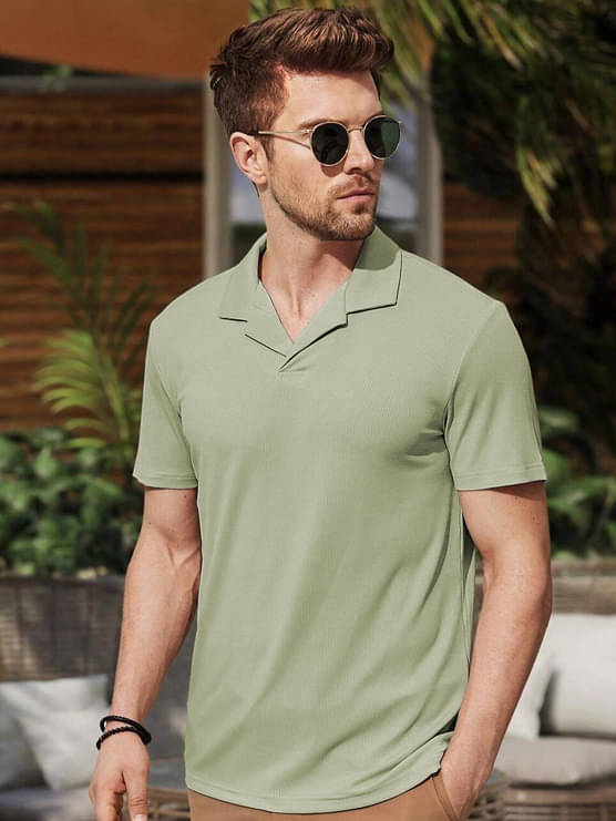     			Lime Pack of 1 Elastane Regular Fit Solid Half Sleeves Men's Polo T Shirt ( Olive )
