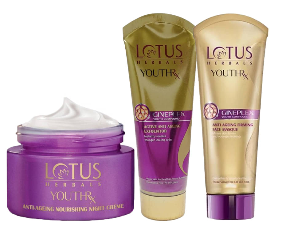 Lotus Herbals YouthRx Anti Ageing Night Cream 50g , Face Exfoliater 100g , Masque 80g (Pack of 3) Lotus Herbals YouthRx Anti Ageing Night Cream 50g , Face Exfoliater 100g , Masque 80g (Pack of 3)
