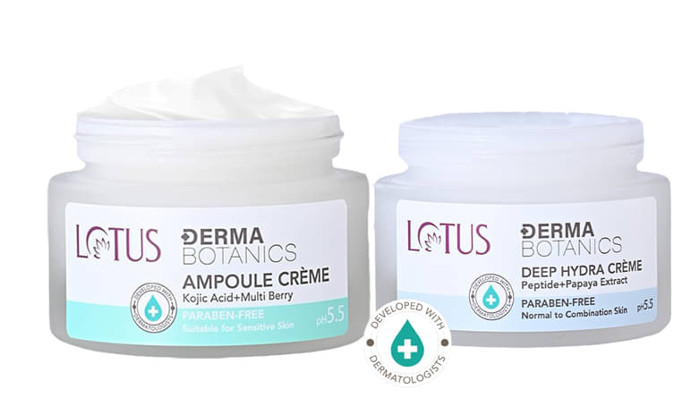     			Lotus DermaBotanics Ampoule Creme 50g , DermaBotanics Deep Hydra Creme 50g (Pack of 2)