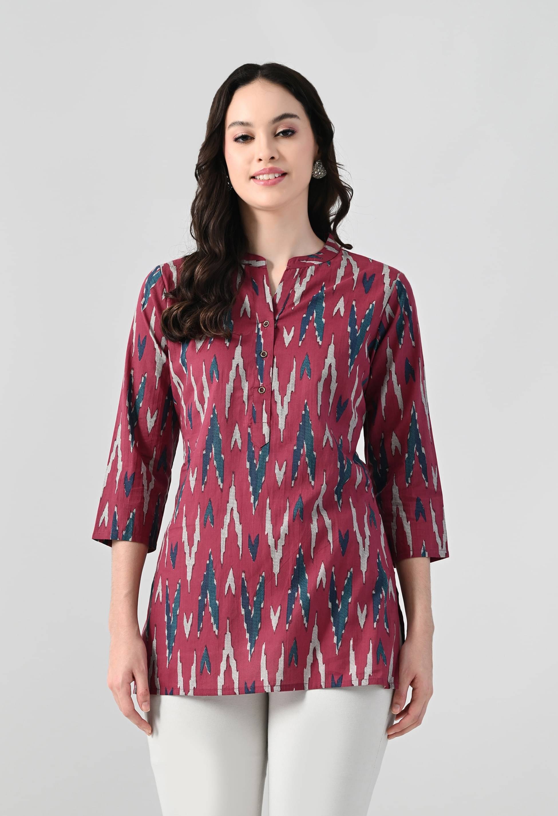     			MAURYA Women's Cotton Regular Top ( Pink )