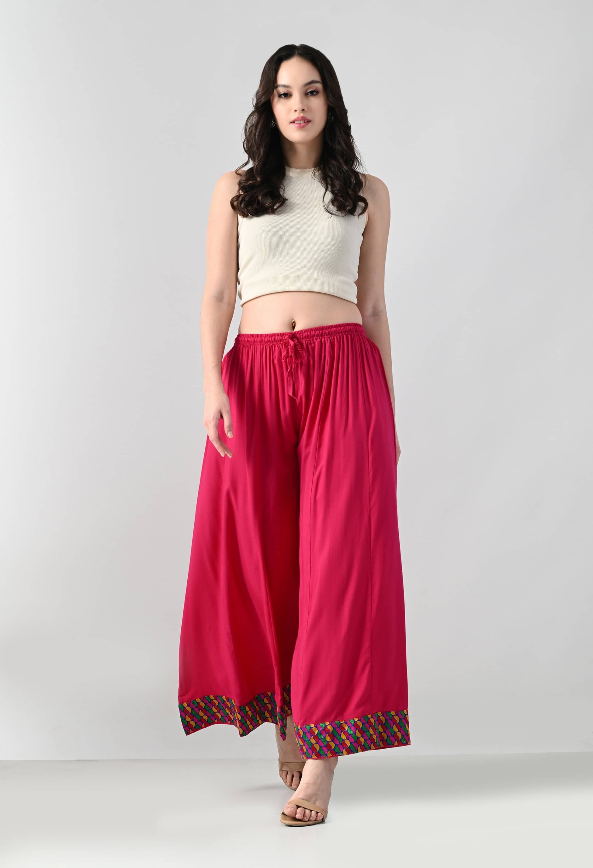     			MAURYA - Pink Rayon Women's Palazzo ( Pack of 1 )