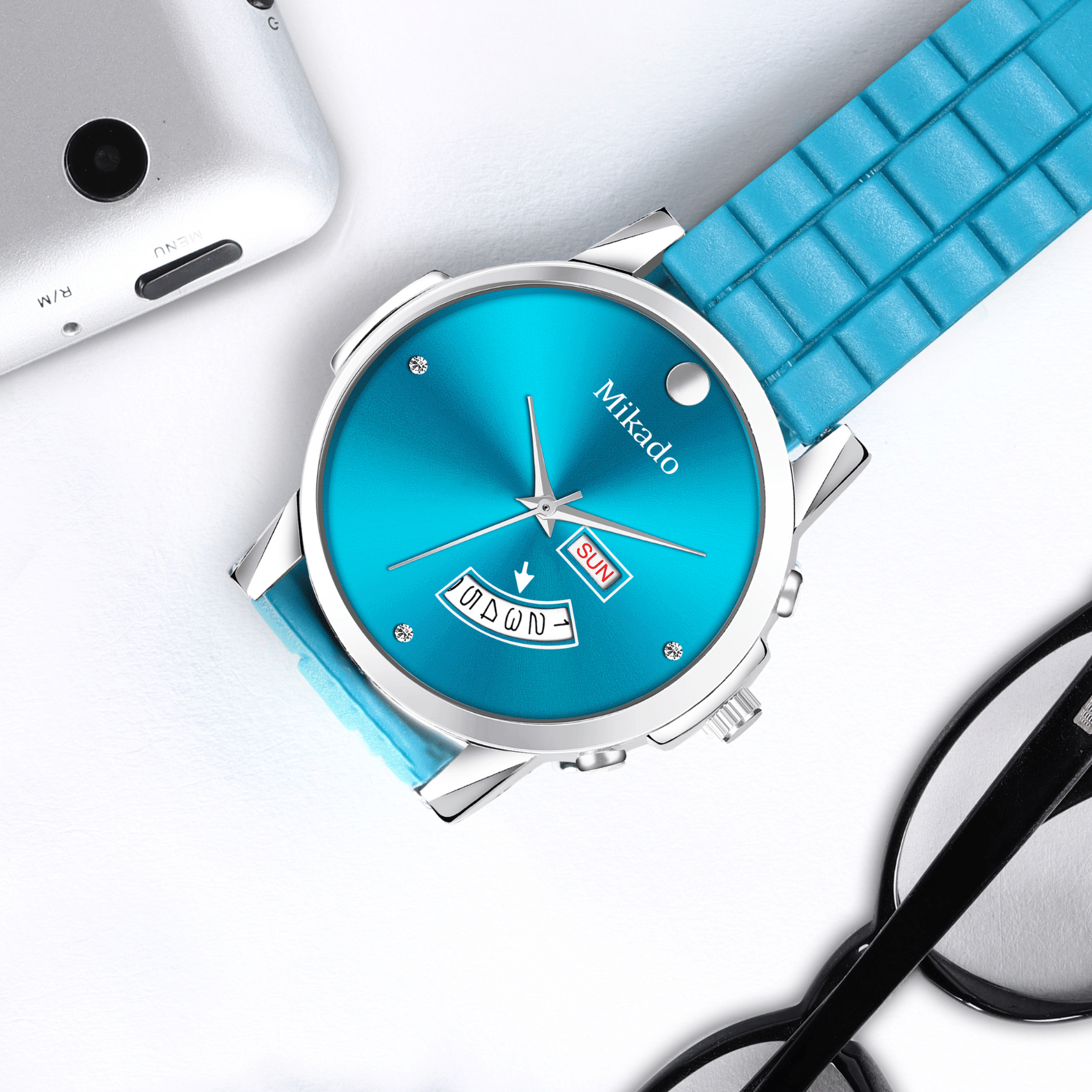     			Mikado Blue Silicon Analog Men's Watch