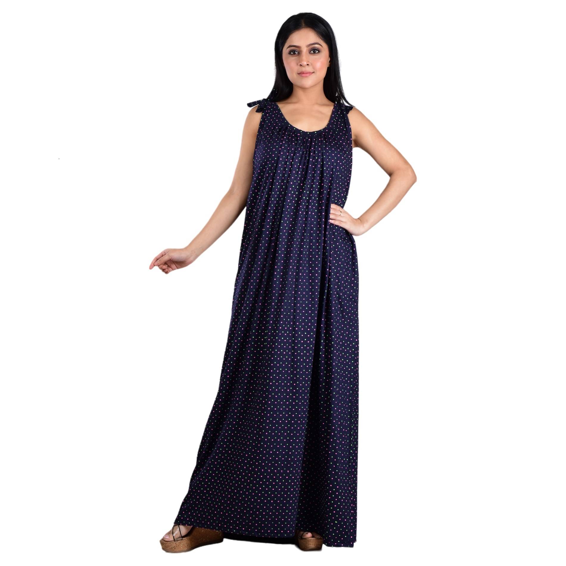     			PIYALI'S CREATION WOMEN'S Navy Blue Hosiery Women's Nightwear Nighty & Night Gowns ( Pack of 1 )