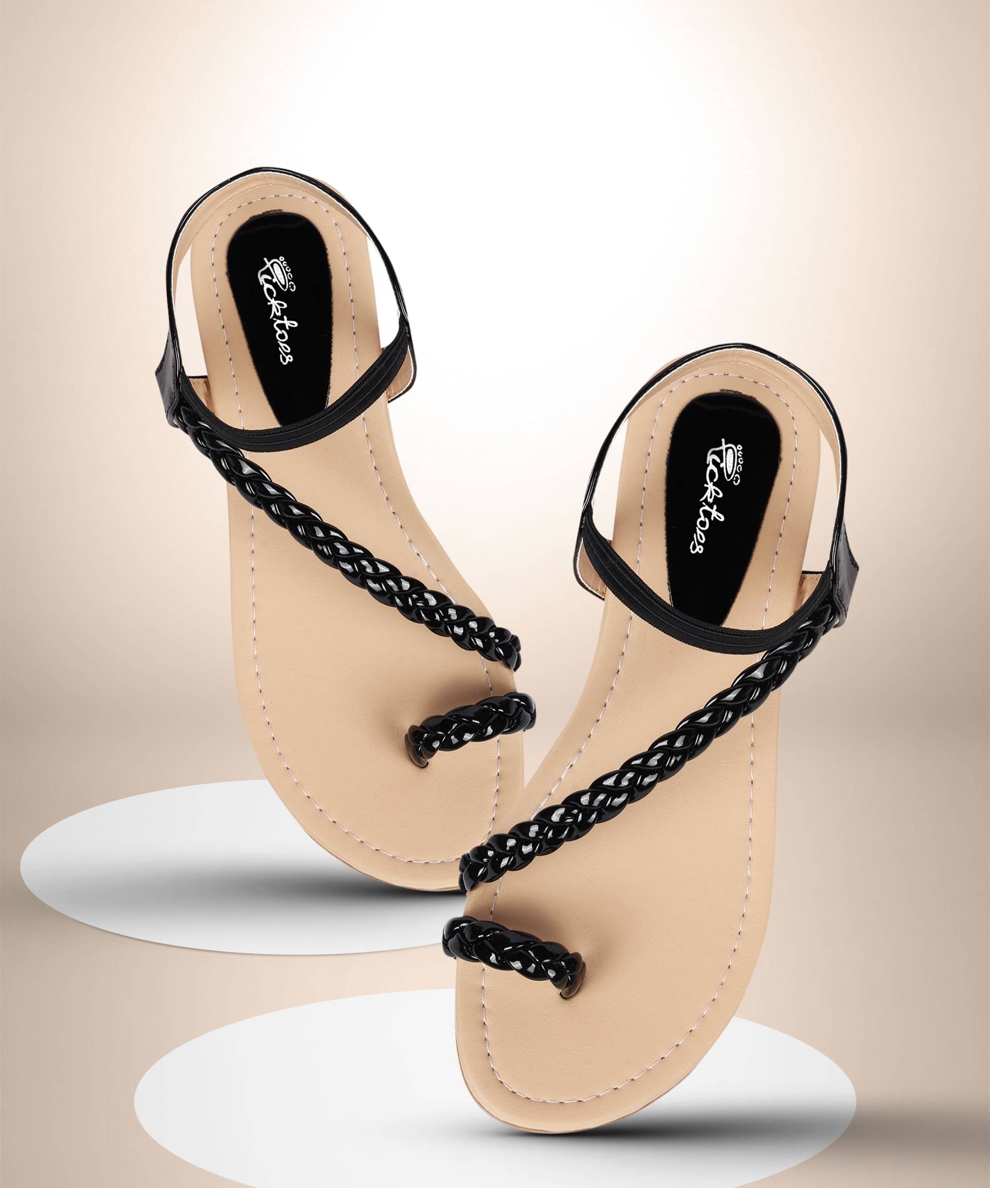     			Picktoes Black Women's Flats