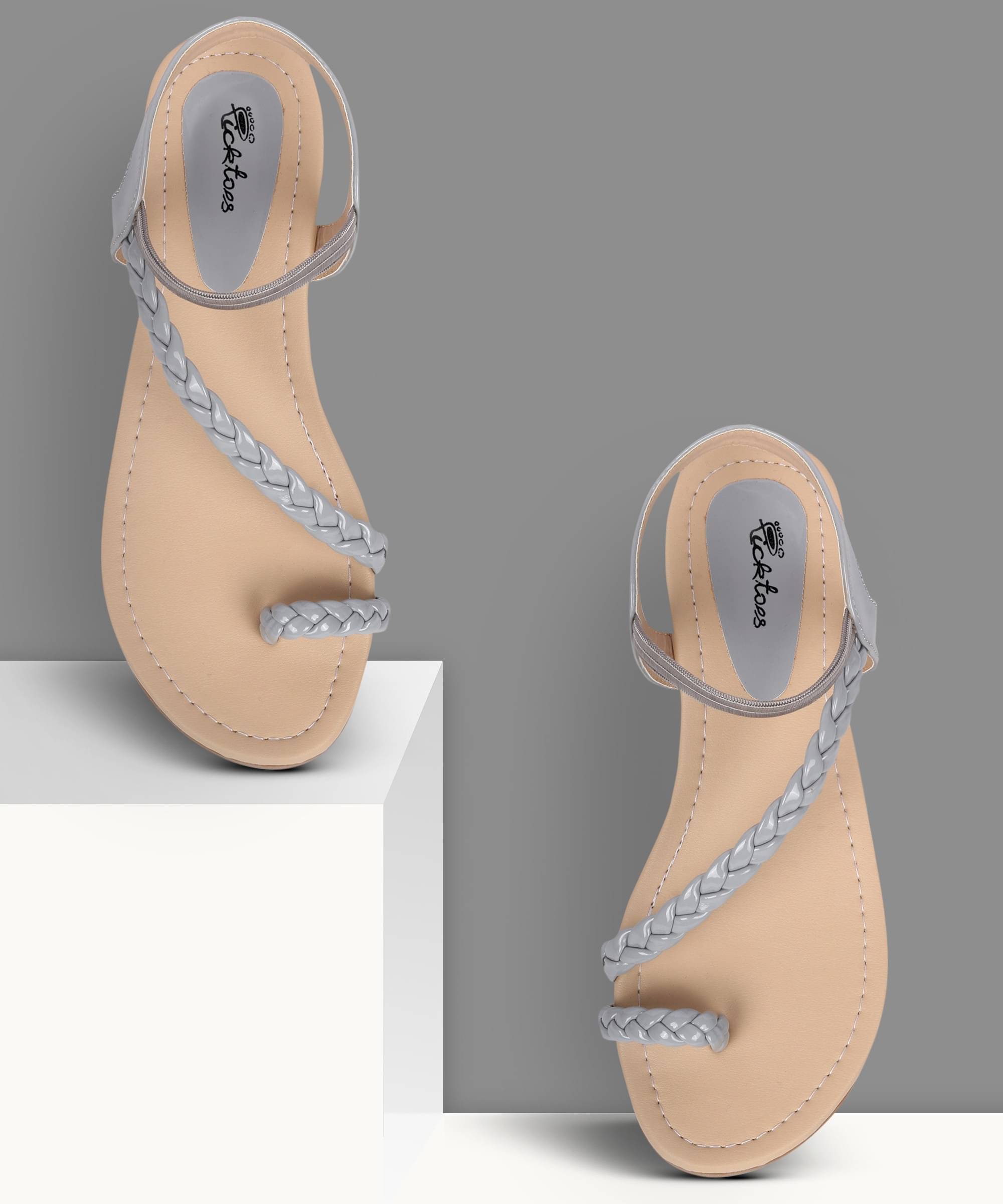     			Picktoes Gray Women's Flats