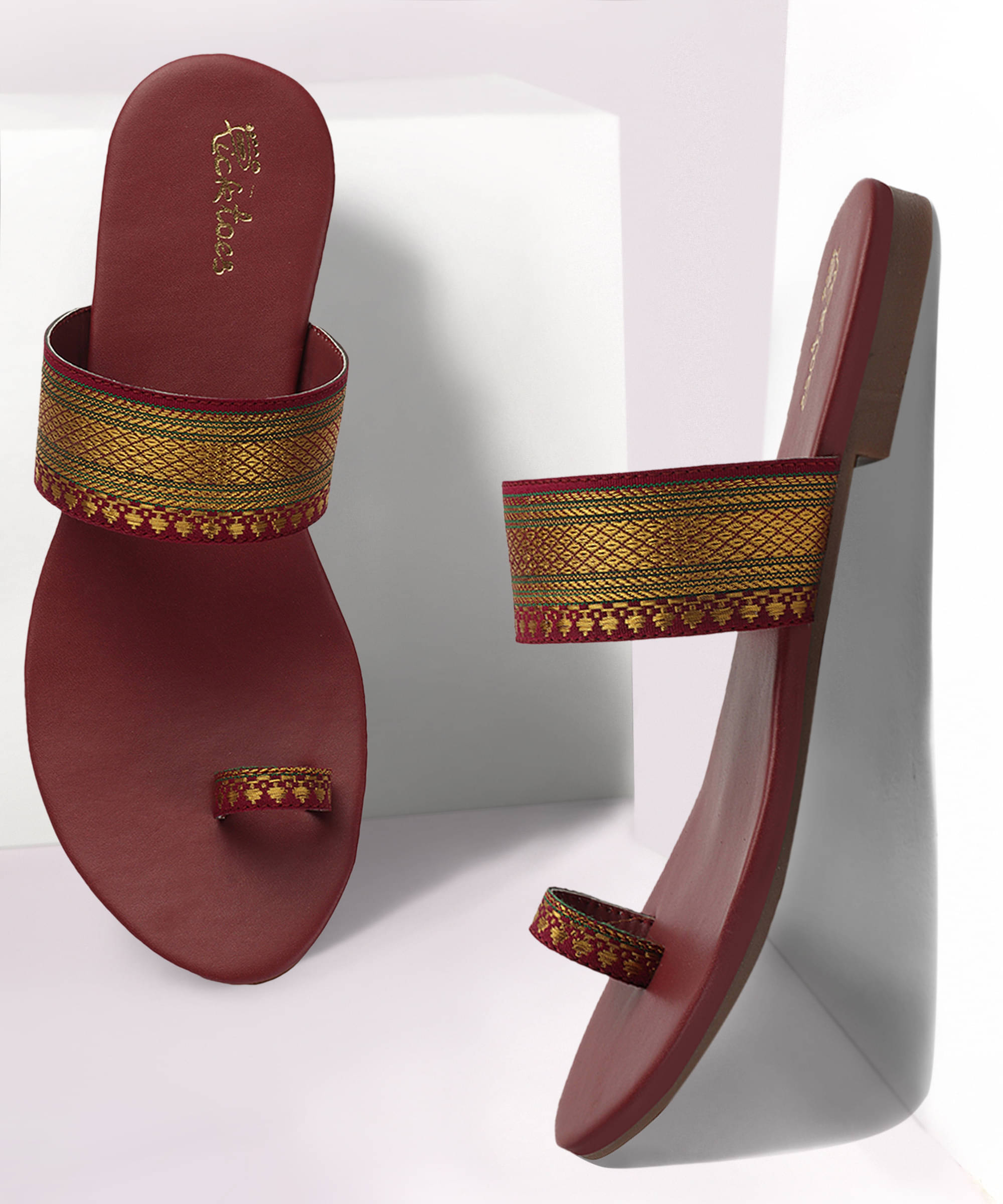 Picktoes Maroon Women's Flats Picktoes Maroon Women's Flats