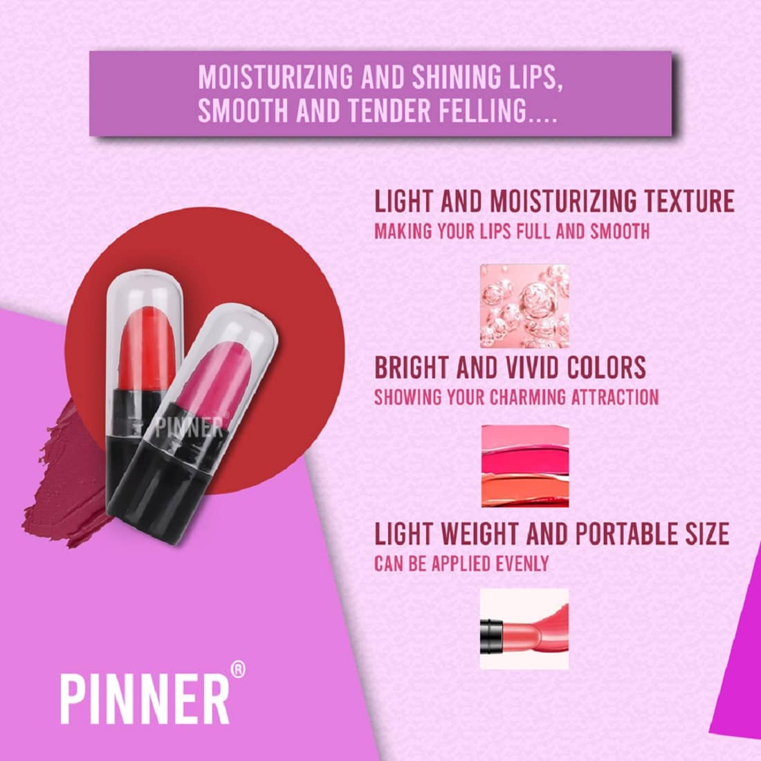 Pinner Minis Pout Party Matte Lipstick Highly Pigmented Mini Lipsticks (Set of 12 )