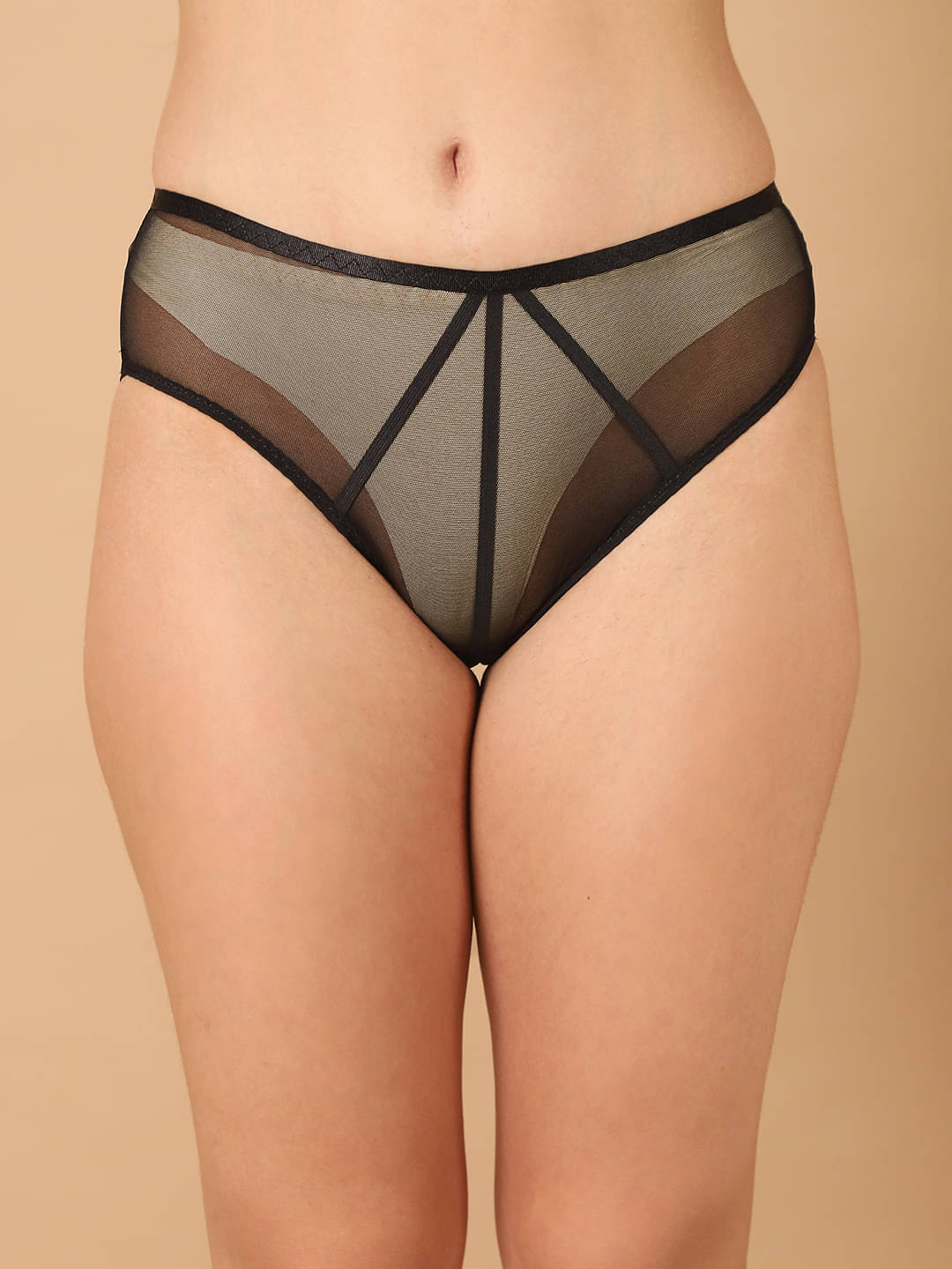 PrettyCat Pack of 1 Net/Mesh Hipster For Women ( Black ) PrettyCat Pack of 1 Net/Mesh Hipster For Women ( Black )