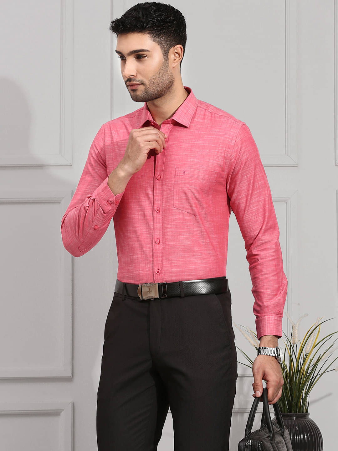 Ramraj cotton Cotton Blend Regular Fit Full Sleeves Men's Formal Shirt - Red ( Pack of 1 ) Ramraj cotton Cotton Blend Regular Fit Full Sleeves Men's Formal Shirt - Red ( Pack of 1 )