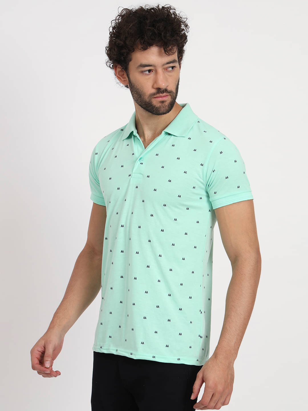 STYLE ACCORD Pack of 1 Cotton Blend Regular Fit Printed Half Sleeves Men's Polo T Shirt ( Green )     			STYLE ACCORD Pack of 1 Cotton Blend Regular Fit Printed Half Sleeves Men's Polo T Shirt ( Green )