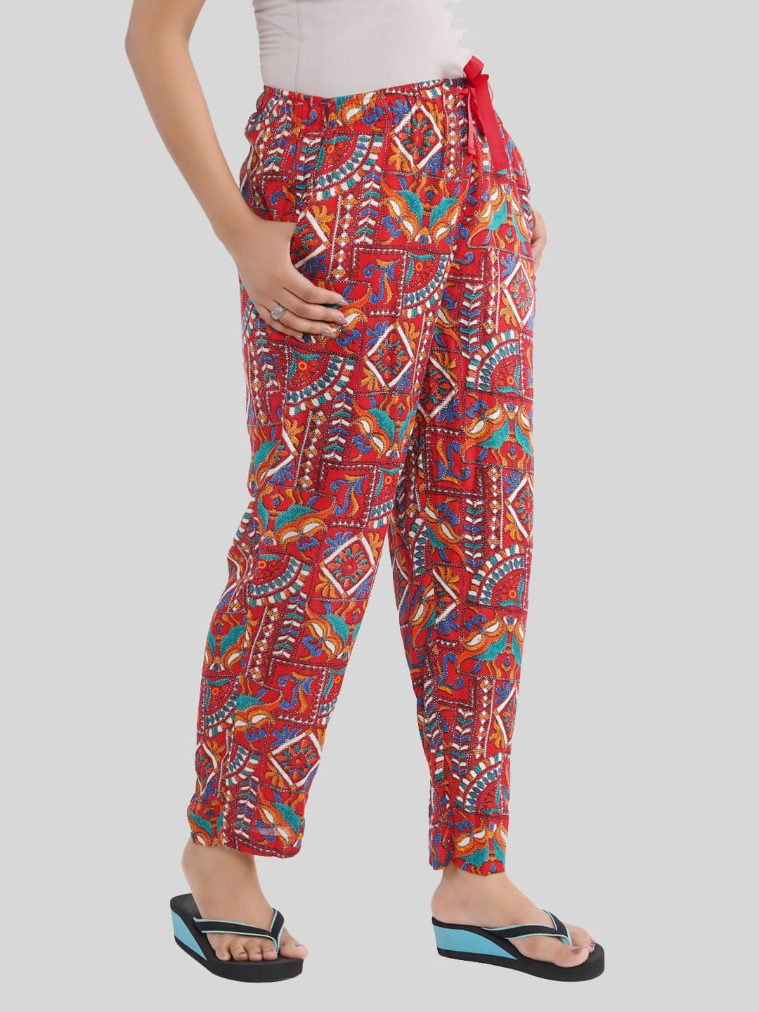     			STYLE SHOES Red Cotton Women's Nightwear Pyjama ( Pack of 1 )