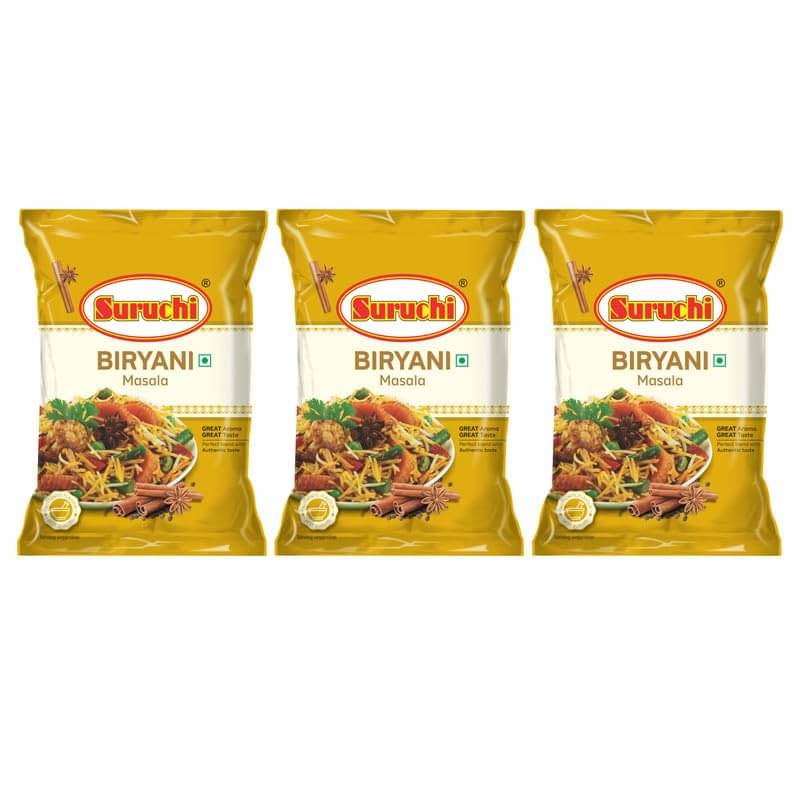     			SURUCHI  Biryani Masala 200g Each, Pulav Masala Powder With Whole Spices -  Masala 200 gm Pack of 3