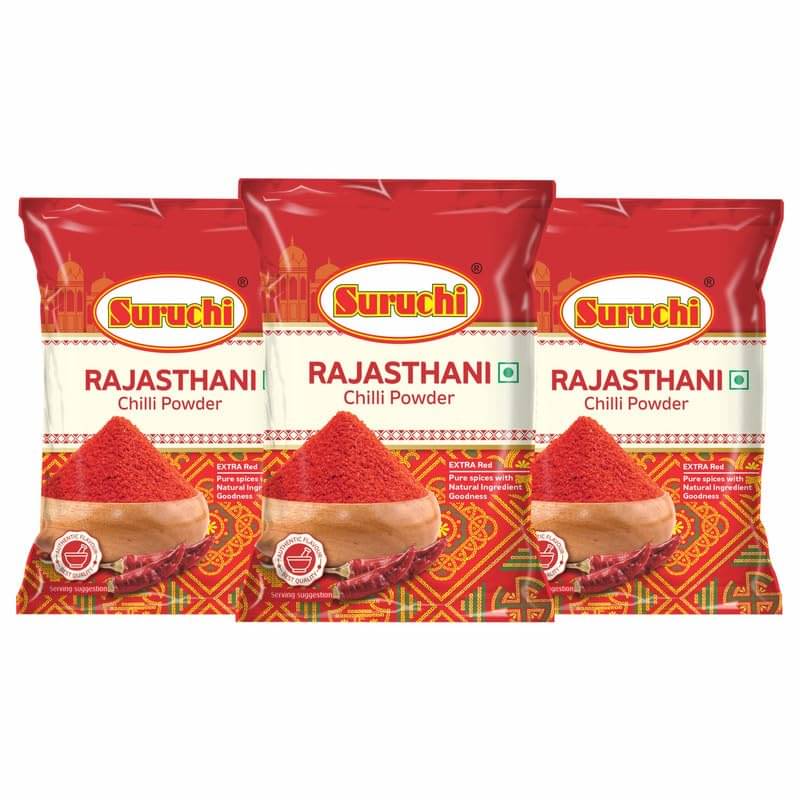     			SURUCHI  Rajasthani Chilli Powder 500g Each, Red Chilly (Lal Mirchi) Powder -  Masala 500 gm Pack of 3
