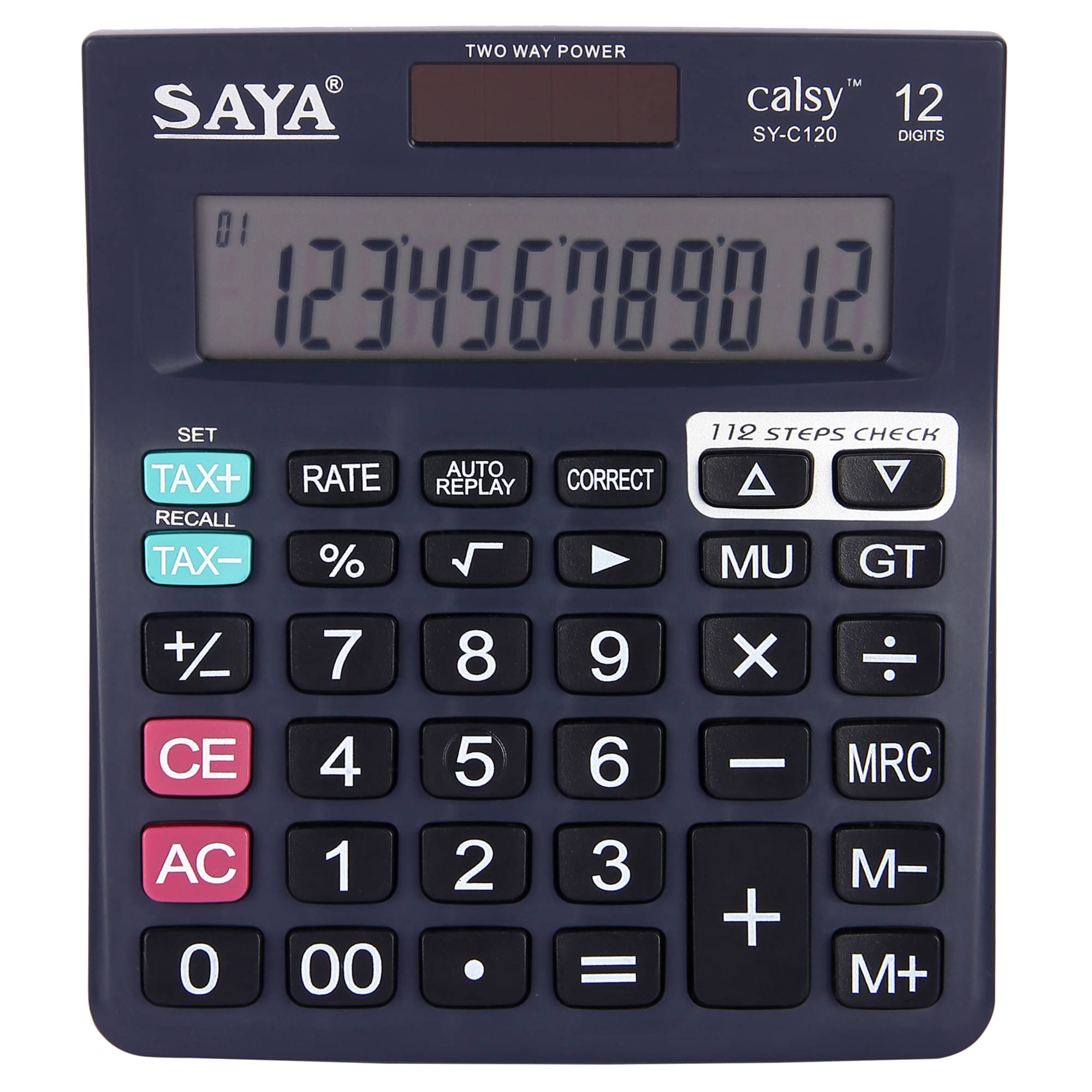     			Saya Desktop Calculator 12-Digit LCD Display, Dual Power (Solar & Battery)