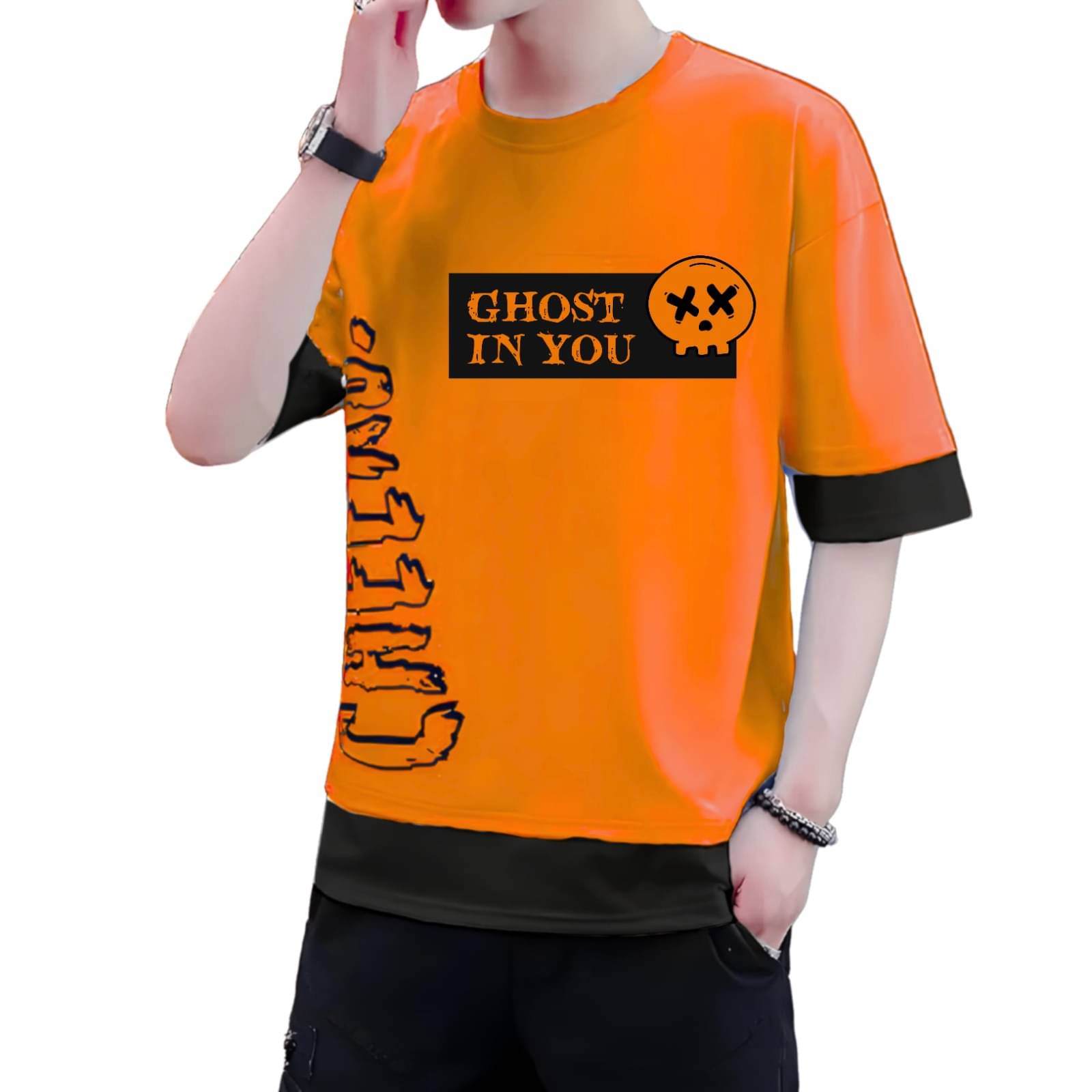     			TICOSS Pack of 3 Boys Cotton Blend T-Shirt ( Orange )