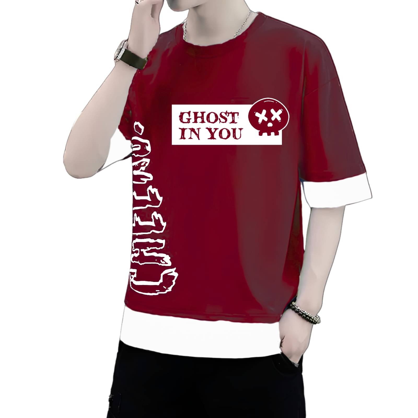     			TICOSS Pack of 1 Boys Cotton Blend T-Shirt ( Maroon )