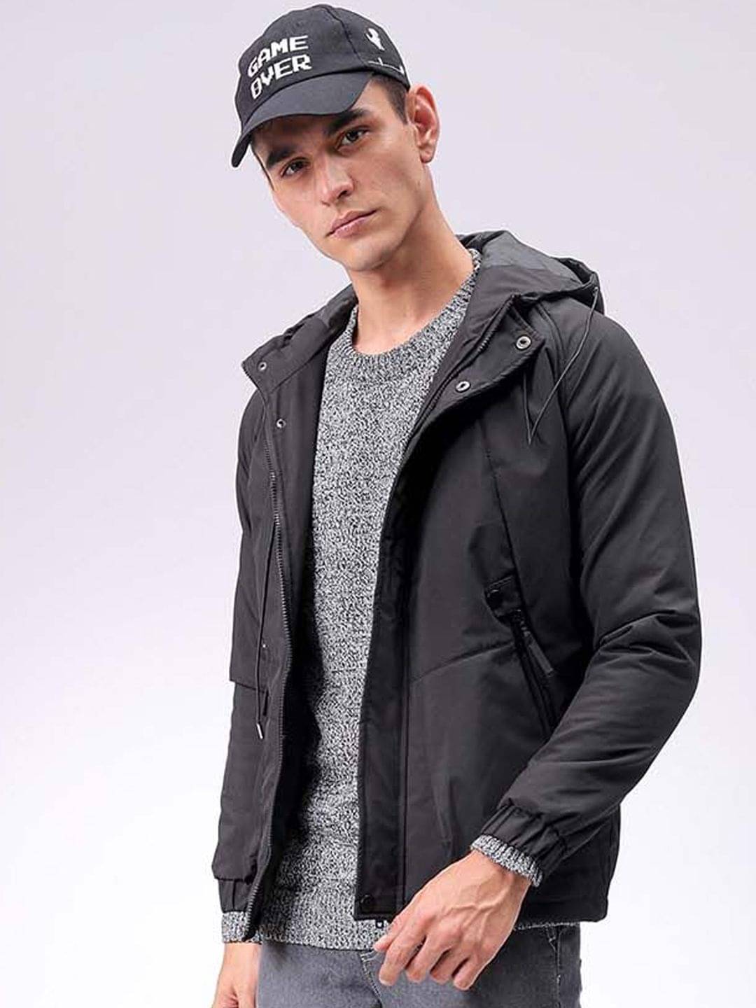 The Indian Garage Co. Polyester Men's Windcheater Jacket - Black ( Pack of 1 ) The Indian Garage Co. Polyester Men's Windcheater Jacket - Black ( Pack of 1 )