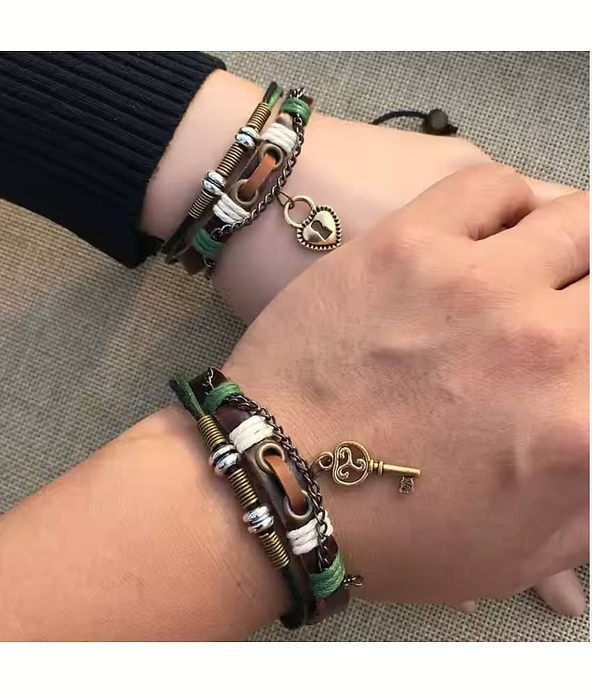 Thrillz Brown Bracelet ( Pack of 2 ) - Bangles & Bracelets | Buy online on ZillyBuy