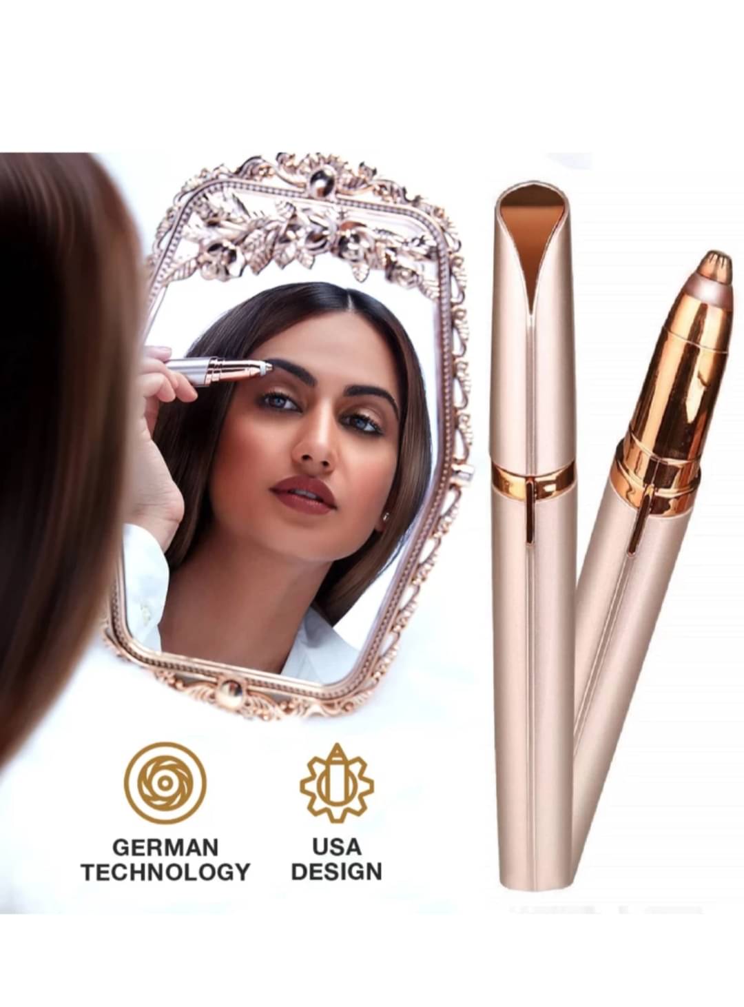     			ULTIMATE SHOPPING NETWORK AK Eyebrow Trimmer Gold Corded Eyebrow Trimmer With 200 minutes Runtime