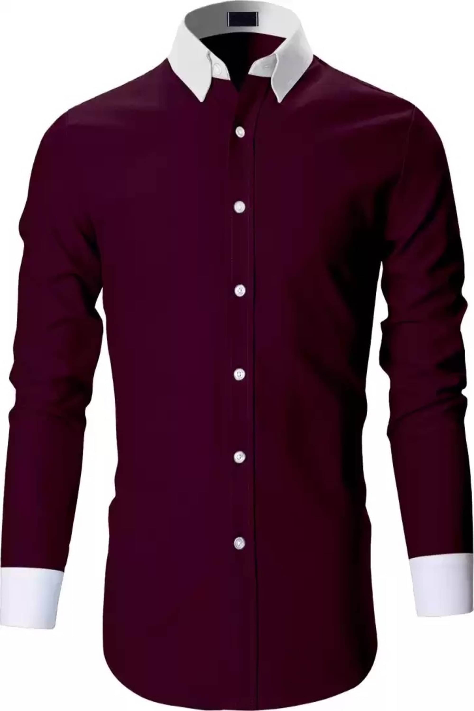     			VERTUSY Cotton Blend Regular Fit Solids Full Sleeves Men's Casual Shirt - Maroon ( Pack of 1 )