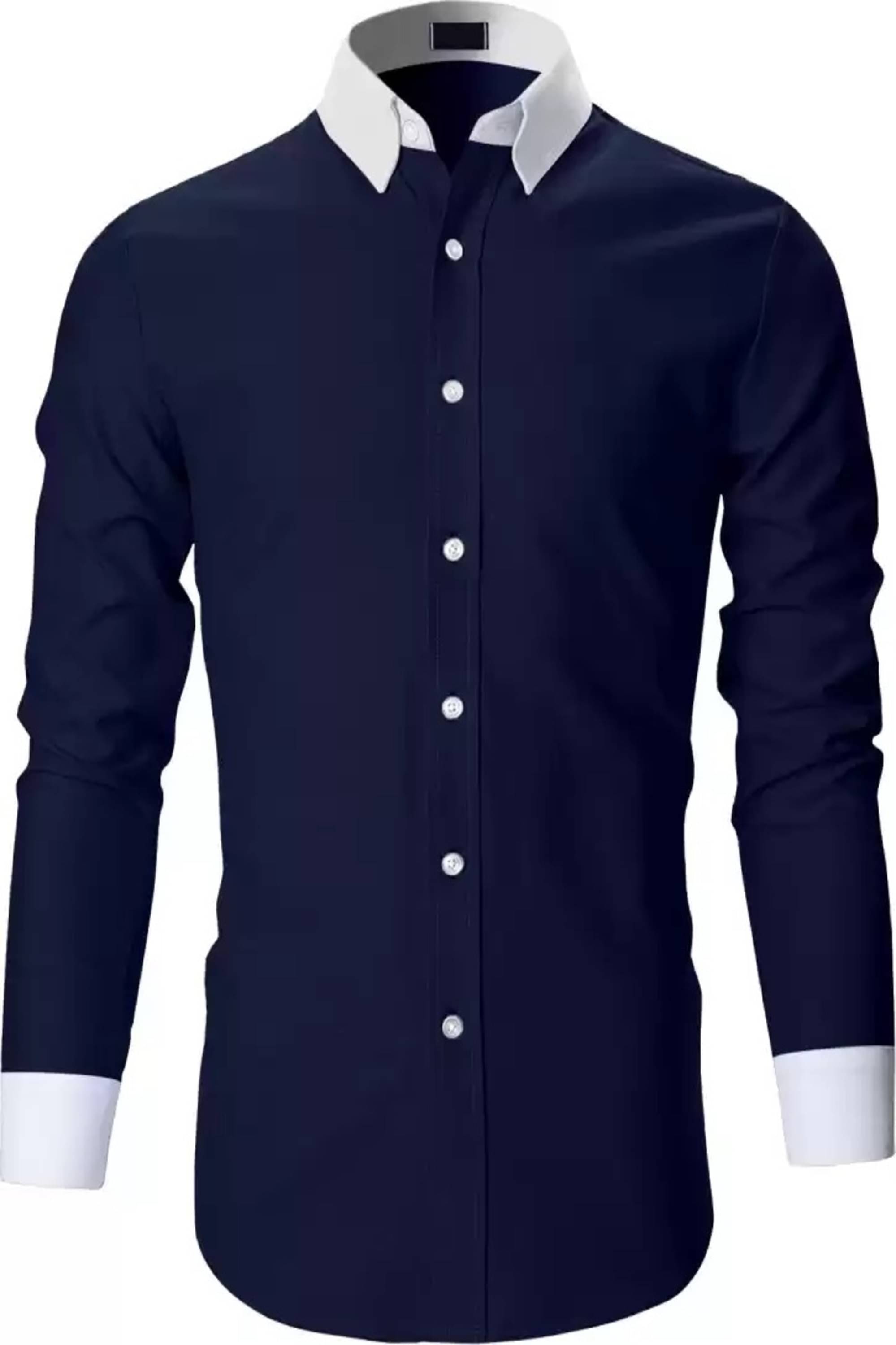     			VERTUSY Cotton Blend Regular Fit Solids Full Sleeves Men's Casual Shirt - Navy Blue ( Pack of 1 )