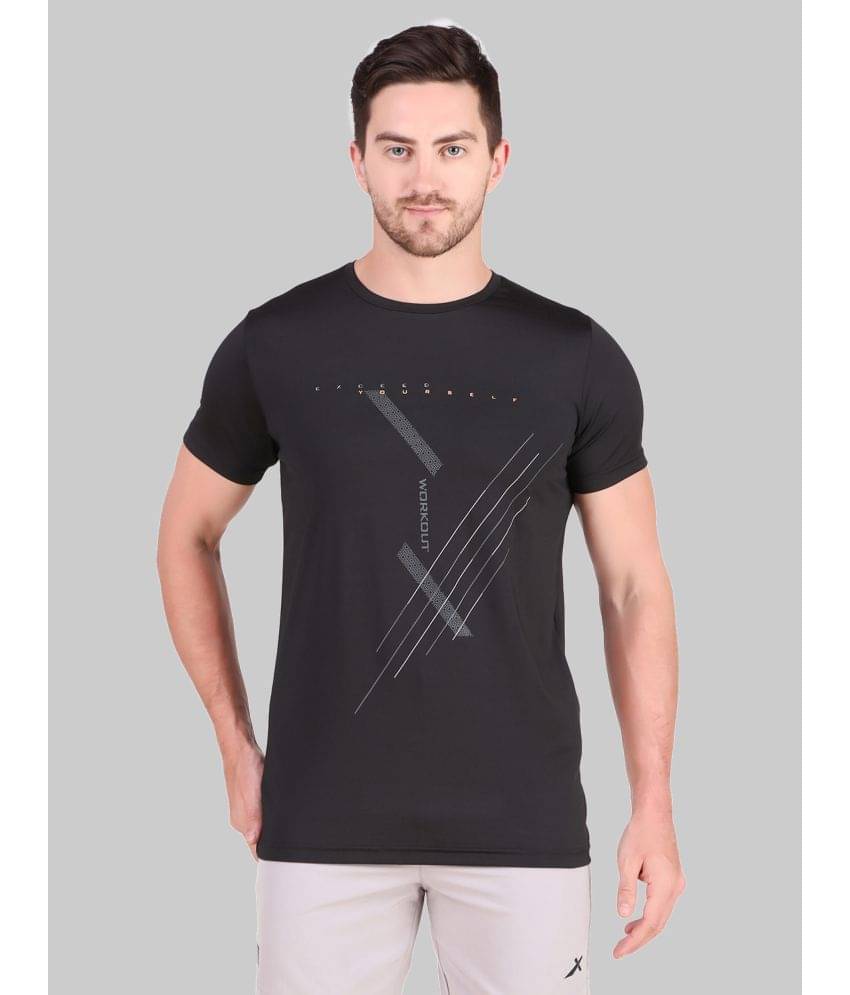 Vector X Pack of 1 Polyester Regular Fit Men's T-Shirt ( Black ) Vector X Pack of 1 Polyester Regular Fit Men's T-Shirt ( Black )