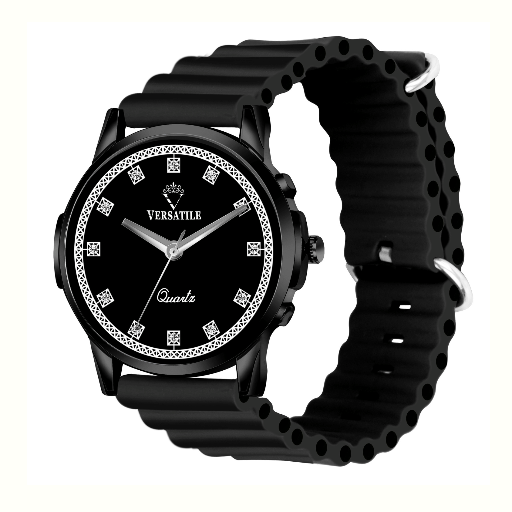    			Versatile Black Silicon Analog Men's Watch