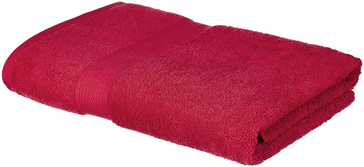     			XMER Pack of 1 Terry 475 -GSM Bath Towel ( Red )