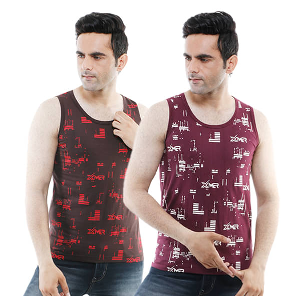 XMER Pack of 2 Cotton Basic Vest For Men ( Multicolor ) XMER Pack of 2 Cotton Basic Vest For Men ( Multicolor )