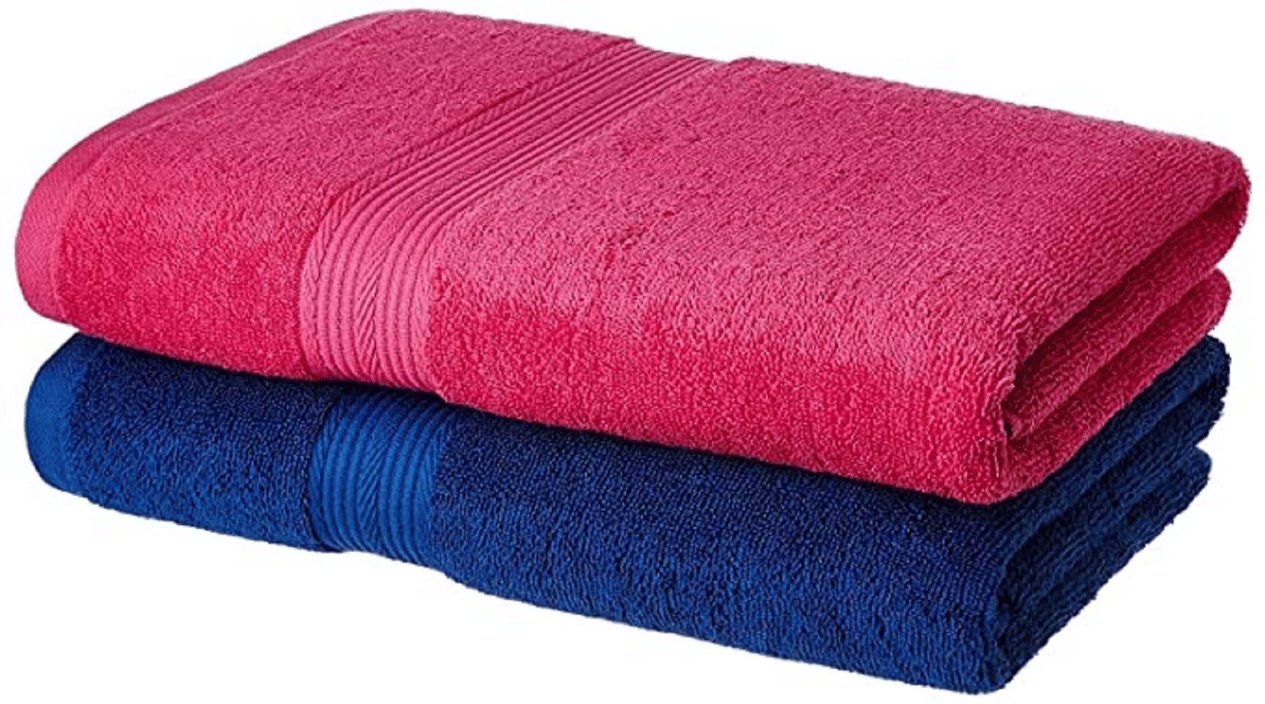     			XMER Pack of 2 Terry 475 -GSM Bath Towel ( Pink )