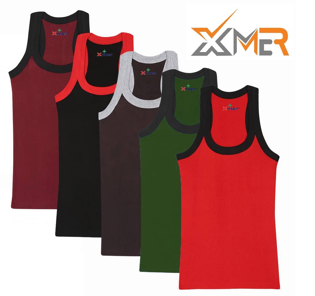 XMER Pack of 5 Boys Cotton Vest ( Multicolor ) - Nightwear & Loungewear | Buy online on ZillyBuy