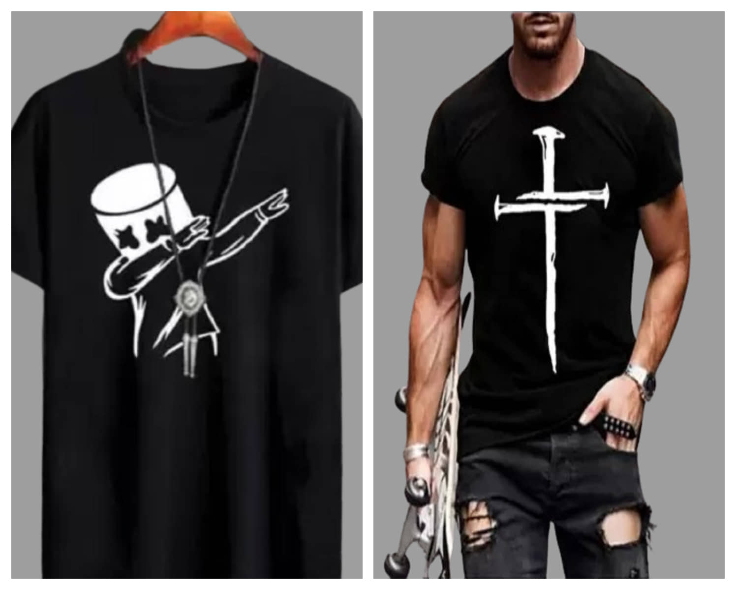 attitude start of fashion Pack of 2 Polyester Regular Fit Men's T-Shirt ( Black )