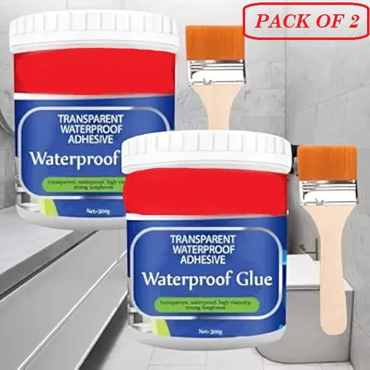 (pack of 2)Transparent Waterproof Glue with Brush for Roof Leakage Crack Seal Agent Roof Water Leakage Solution (pack of 2)Transparent Waterproof Glue with Brush for Roof Leakage Crack Seal Agent Roof Water Leakage Solution