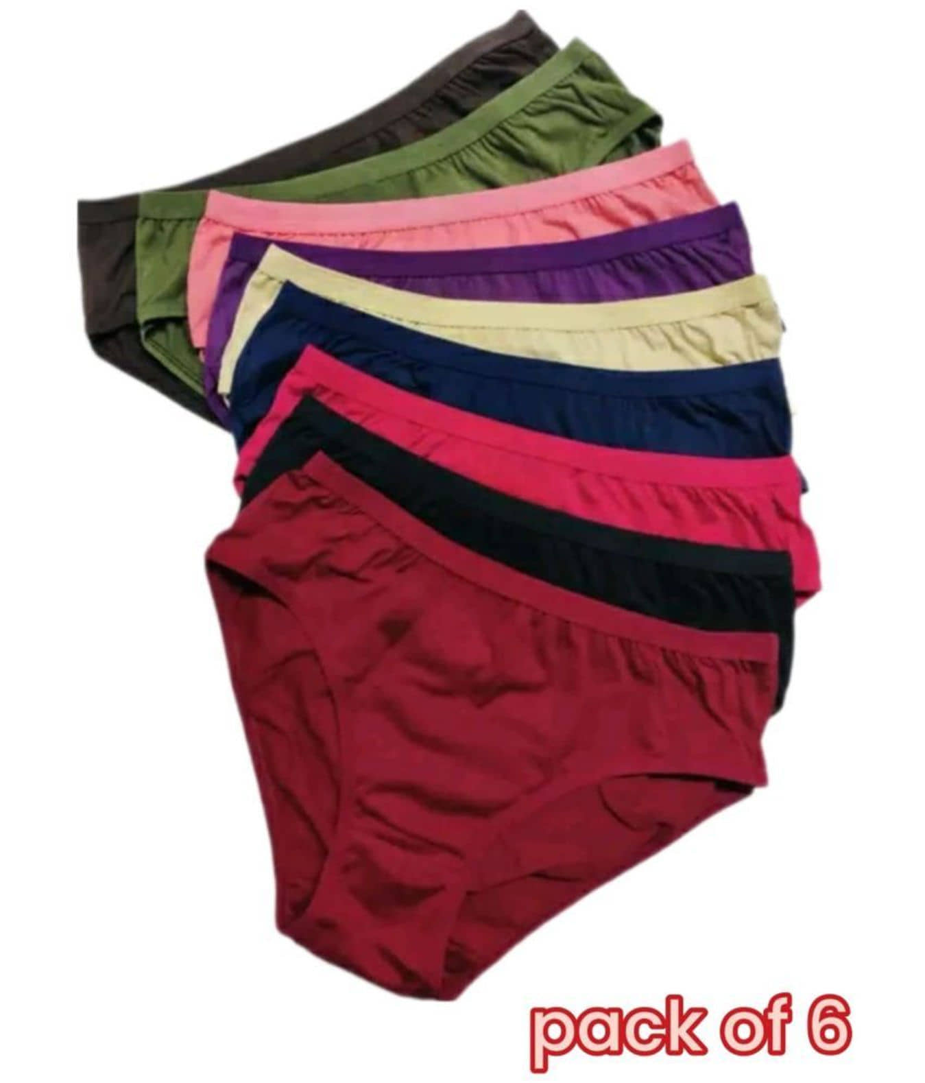 pinkshine Pack of 6 Poly Cotton Hipster For Women ( Multicolor )